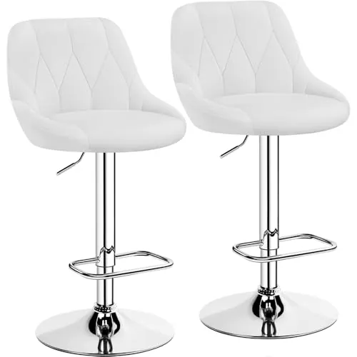 Yaheetech Juego de 2 Taburetes de Bar de Altura Ajustable con Respaldo