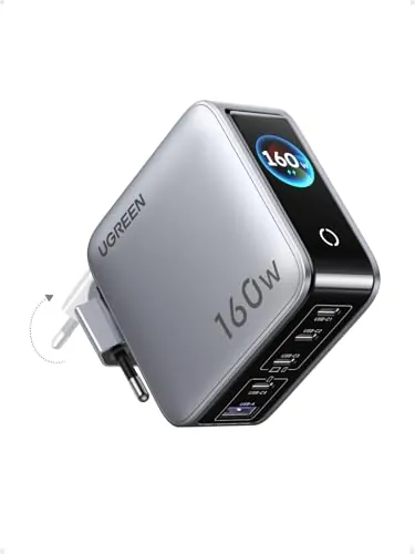 UGREEN Nexode Pro 160W Cargador USB C Carga Rápida Pantalla TFT PD 3.1