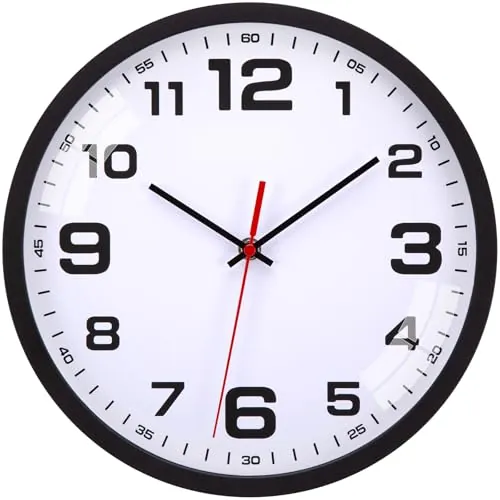 Warminn Reloj de Pared Minimalista (Negro, 30cm)
