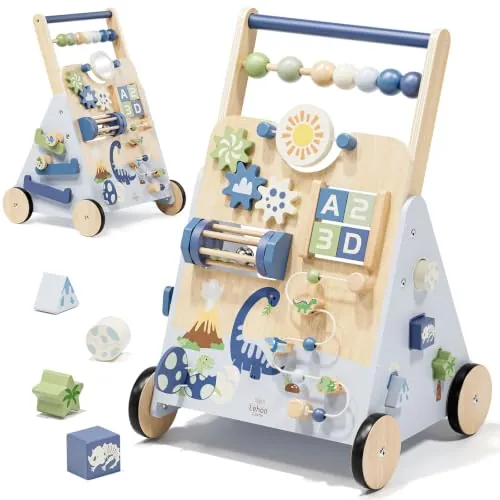 Lehoo Castle Andador Bebes de Madera, Caminador Bebé Montessori Dinosaurio