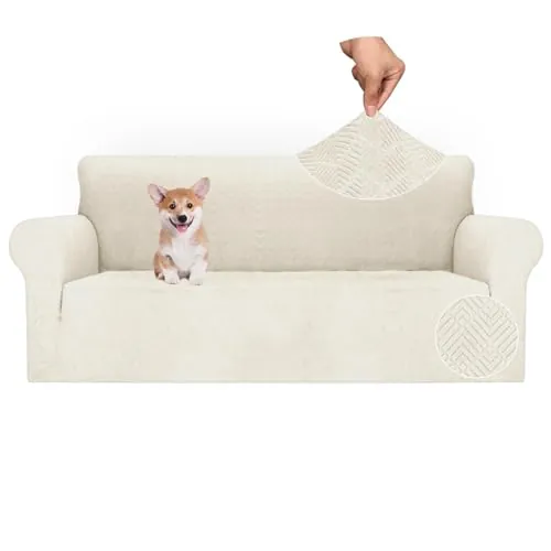 Ystyle Funda Sofa 3 Plazas, Fundas para Sofa Elasticas, Crema