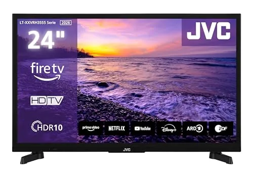 JVC Televisor Fire TV HD Ready Smart TV HDR TV con Alexa Voz Control y Triple Sintonizador, LED TV LT-24VRH3555 (2026)