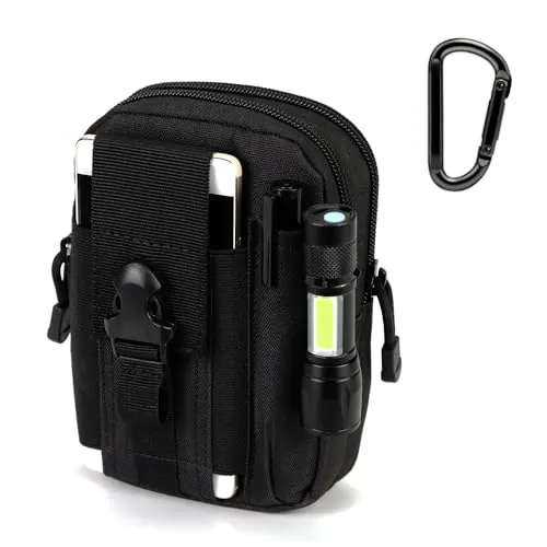 Piscorush Bolso Táctico MOLLE para Cintura y Mano - Riñonera EDC Exterior para Hombre - Accesorios de Senderismo y Camping - Cinturón Táctico