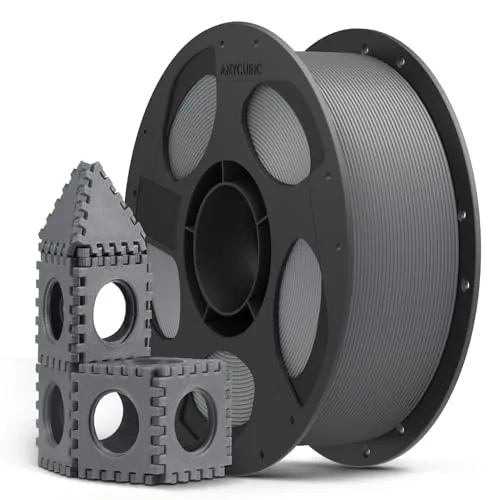 ANYCUBIC Filamento PLA,Textura Gris, 1KG Filamento para Impresora 3D PLA, Precisión 1,75 mm +/- 0,02 mm, Identidad Inteligente, Material Libre de Burbujas para Impresoras 3D
