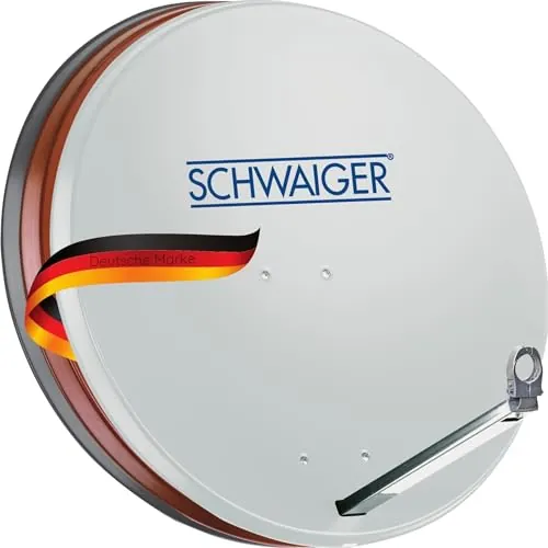 Schwaiger 714197 Digital Sat antena (75 x 85 cm) con LNB de brazo y Mash Projector, antracita, espejo de aluminio – para recibir DVB-S/S2 en Full HD, 3d y 4 K (Ultra HD)
