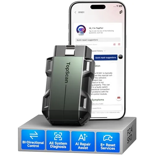 TOPDON TopScan Lite OBD2 Diagnosis, Bluetooth Diagnosis Coche Multimarca