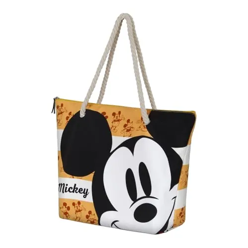 Disney Mickey Minnie Mouse-Bolsa de Playa Soleil, 52 x 37 cm, Naranja Orange
