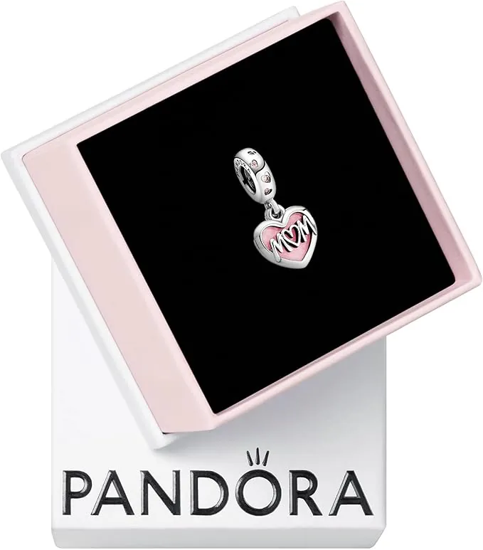 PANDORA Abalorio 798887C01 Corazón “Te quiero mamá“.