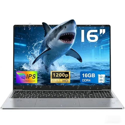 CHIFUYOU PC portátil 16 GB RAM 1 TB SSD Ordenador portátil 2026 Oficina empresarial 16 Pulgadas N150 3,6 GHz, Win 11 Pro, 1920 x 1200 p, 6000 mAh, Teclado retroiluminado - Gris
