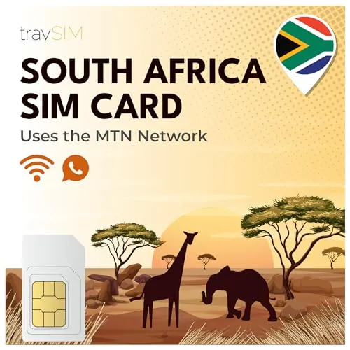 travSIM South Africa SIM Card| Utiliza la Red MTN| 20GB de Datos móviles a velocidades 4G | Tarjeta SIM para Sudáfrica Puede Hotspot hasta 3 Dispositivos| Válida Durante 14 días