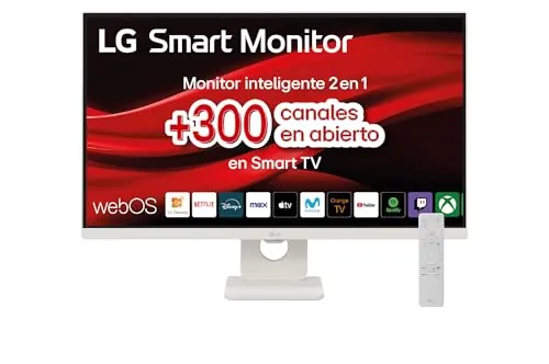LG 27U731SA-W - Smart Monitor 27", Panel IPS, UHD (3840 x 2160), 60Hz, 5ms (GtG), WebOS 24, DCI-P3 90%, Ajuste en Inclinación (Eje Horizontal), Blanco