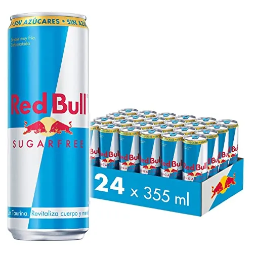 Red Bull Bebida Energética Sugarfree, Clásico, Sin Azúcar, 24 x 355ml