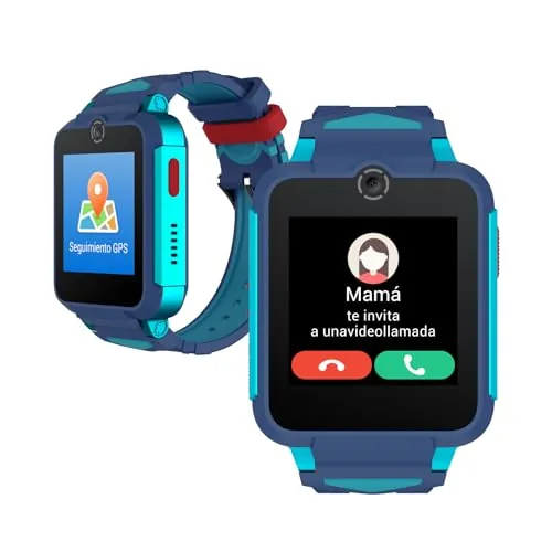 TCL MOVETIME Family Watch 2 Reloj Inteligente Niños - Azul | 4G Videollamadas | GPS en Tiempo Real | Monitor Actividad | Cámara 2MP | Botón SOS | IP65 | Control Parental