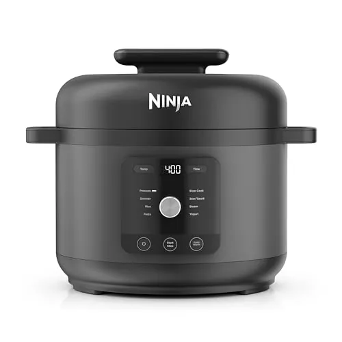 Ninja HyperHeat, Olla a Presión 9 en 1, 6L, Cocción Lenta, Arrocera, Negro