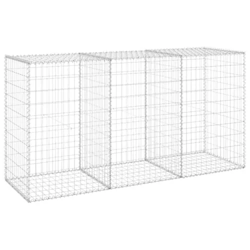 vidaXL Muro de Gaviones con Cubiertas Pared Jardinera Cesta Piedras Jaula Arriate Elevado Contención Jardín Patio Acero Galvanizado 200x60x100 cm