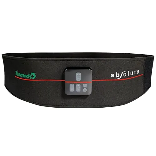 TESMED Absolute: Cinturón para Electroestimulación de Abdominales Centrales y Laterales - Recargable por USB, 99 Intensidades - Inalámbrico, Unisex