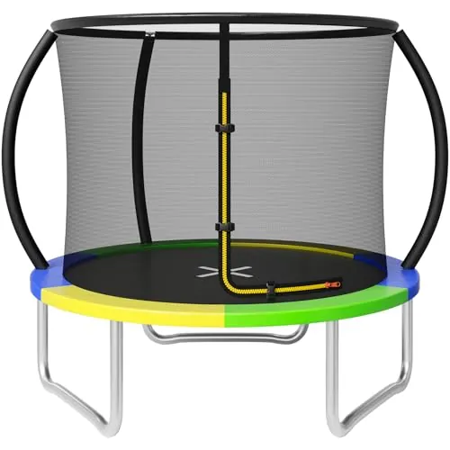 JUMMICO Trampolín para Exteriores Ø183/220/290/360 cm, Trampolín de Jardín para Niños, Juego Completo con Red de Seguridad, Cubierta de Bordes y Accesorios de Montaje, Certificación GS