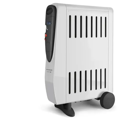 TAURUS Radiador de Aceite 2000W con Humidificador y 3 Potencias | Termostato regulable, calor por radiación y convección, funcionamiento silencioso, ruedas, asa y recogecables