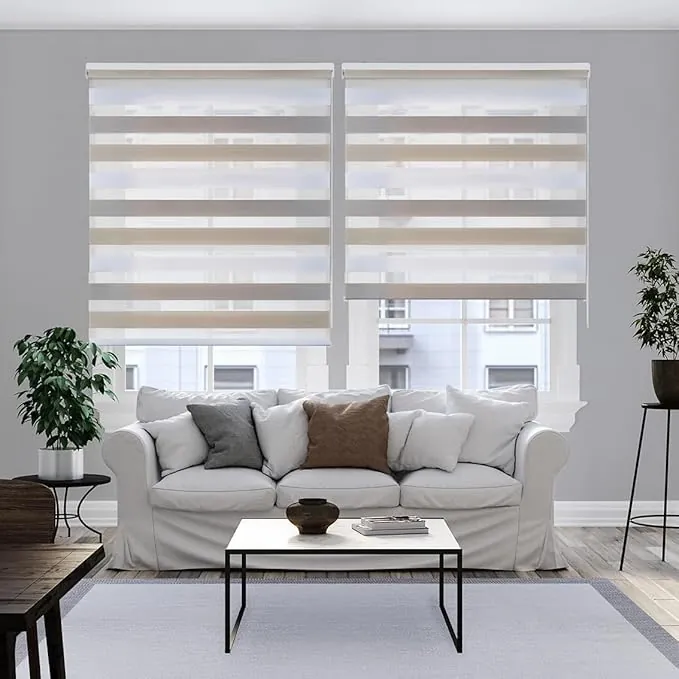 Estores Noche y Día de Calidad con Doble Tejido Elegantes para Ventanas de Interior y Puertas. Elige la privacidad y el Paso de la luz STORESDECO Tricolor 180 x 250 cm (Ancho x Largo)