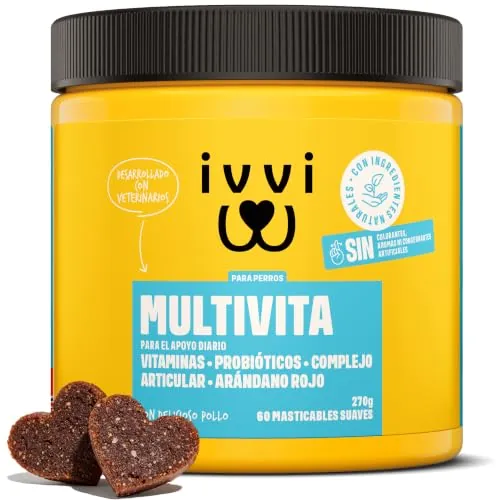 ivvi Multivitaminas Complemento Alimenticio para Perros, 60 Snacks Pollo