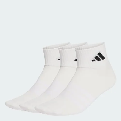 adidas Unisex adulto THIN&LIGHT SPORTSWEAR ANKLE SOCKS 3 PAIR PACK, white/white/black, 40-42