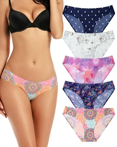 VOENXE Bragas Sin Costuras Mujer Pack,Braguitas Bikini Underwear Invisible