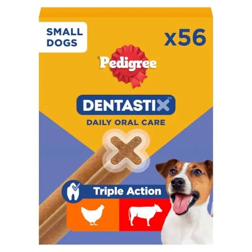 Pedigree DENTASTIX masticables dentales Diarios para Perros medianos, 56 masticables con Pollo y Buey