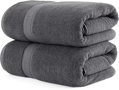 Utopia Towels - Toallas Baño Grandes 80 x 200 cm (Paquete de 2) (Gris)