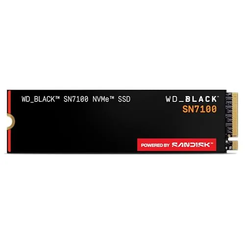 WD_BLACK SN7100 500GB NVMe SSD, M.2 2280, Velocidades hasta 6800 MB/s, Next Gen TLC 3D NAND, WD_BLACK Dashboard, para Ordenadores y Consolas portátiles