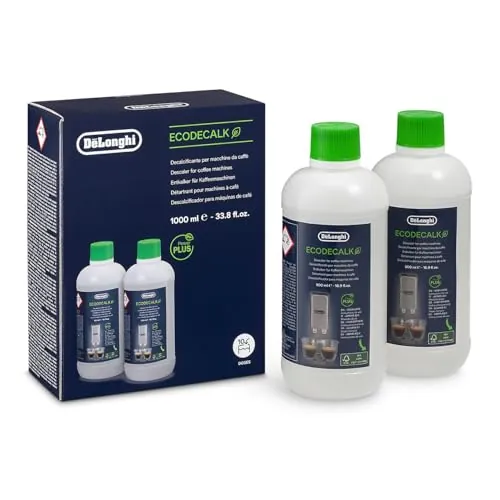 De'Longhi Original EcoDecalk Descalcificador para Cafeteras y Máquinas de Café Totalmente Automáticas, Descalcificador Universal para 10 Procesos de Descalcificación, DLSC502, 2 x 500 ml