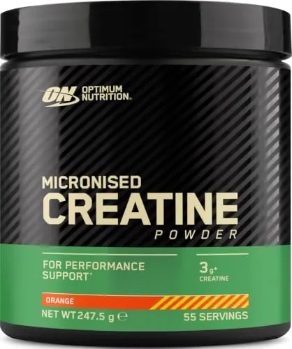 Optimum Nutrition Creatina Monohidrato Micronizada en Polvo, 247.5g | Fruit Punch, 55 Porciones, Suplemento para Favorece la Fuerza y la Potencia Muscular, Pre y Post-Entrenamiento
