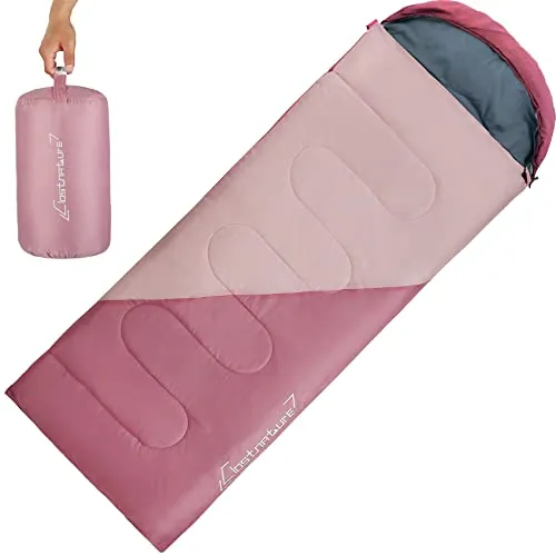 Clostnature Saco de Dormir Ligero para Acampar - Saco de Dormir Rectangular Casual al Aire Libre con Tamaño de Paquete Pequeño para Adultos, Mujeres, Senderismo de Deportes (Cremallera Izquierda)