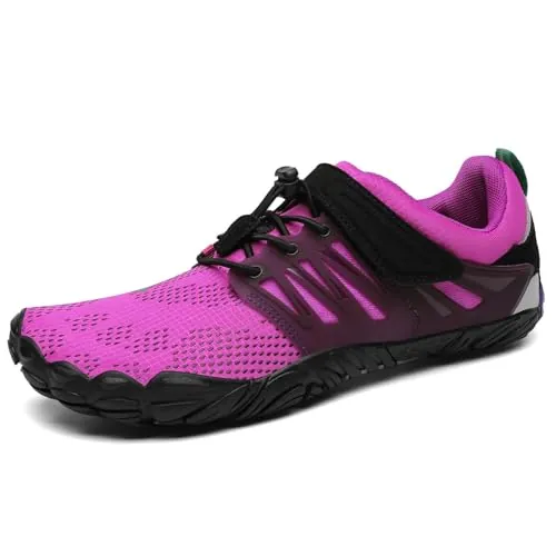 SAGUARO Zapatillas Barefoot Hombre Mujer Zapatillas Minimalistas Zapatos Barefoot Calzado Minimalistas Zapatillas de Trail Running Barefoot Shoes para Zero Drop Suela Morado,Gr.40
