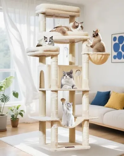 Taoqimiao Árboles Rascadores para Gatos XXL 180 cm, Torre Gatos, MS034M