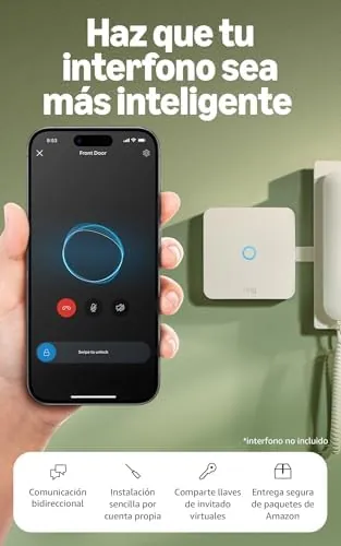 Ring Intercom Audio | Haz que tu interfono sea más inteligente | Transmisión de audio, llaves virtuales y acceso a distancia | Instalación por cuenta propia