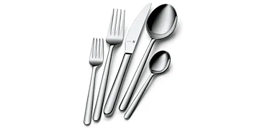 WMF Flame Plus Cromargan Protect - Cuberteria 30 Piezas 6 Comensales de Acero Inoxidable Cromargan Protect con Acabado Pulido, Apto para Lavavajillas