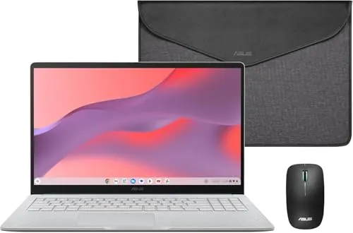 ASUS Chromebook CM1505-15.6" Laptop Full HD (MediaTek Kompanio 540, 4GB RAM, 128GB eMMC, ChromeOS)+ Ratón y Funda +3 Meses Google AI Pro, Youtube Premium Lite y 5TB