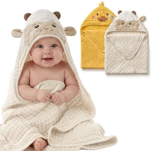 Blissful Diary Toalla Capucha Bebé, Pack de 2 Toalla de Baño Recién Nacido