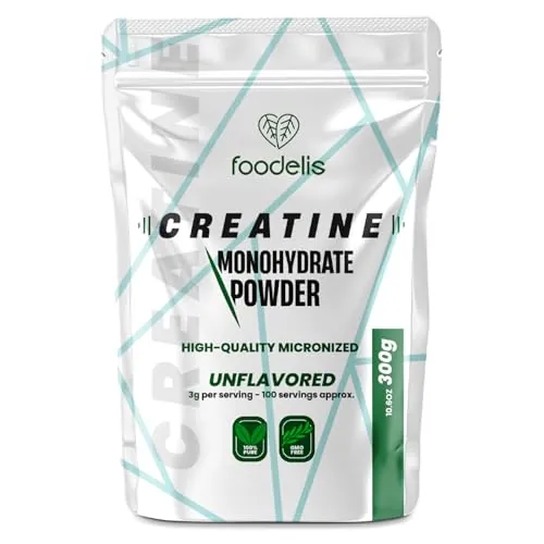 Foodelis Creatina Monohidratada 300 g en Polvo Sin Sabor