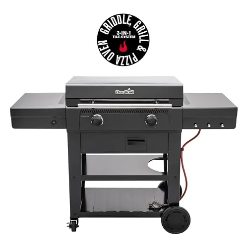 Char-Broil Barbacoa Gas Versa-Tile 3 en 1: Plancha, Parrilla y Horno Pizza