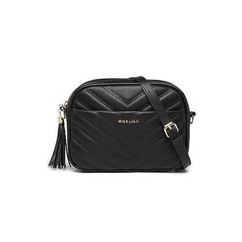 Miss Lulu Bolso Bandolera de Mujer con Correa Ajustable y Desmontable – Diseño Acolchado Moderno y Ligero para Uso Diario