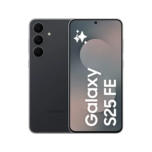 Samsung Galaxy S25 FE 512GB, Teléfono Móvil con IA, Marco Ligero 7,5mm, Pantalla FHD+ 6,7", Cámara 50MP, Exynos 2400, 8GB RAM, Garantía Fabricante 3 Años+1 Año Extra, Negro Intenso (Versión Española)