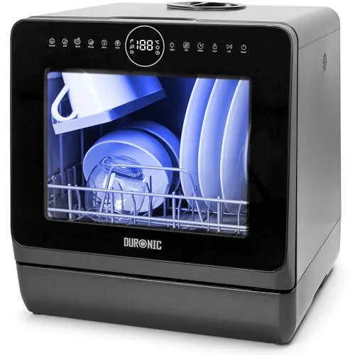 Duronic DW5 BK Mini Lavavajillas Portátil, 6 Programas, 950 W, 52,3 dB