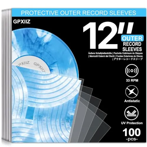 GPXIIZ 100x Fundas Vinilos LP Exterior 12 Pulgadas con Protección UV