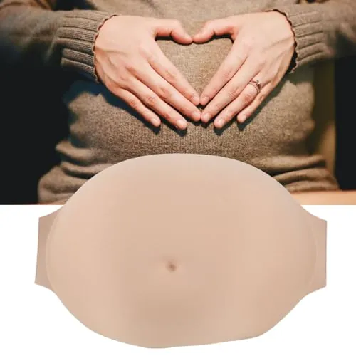 Fockety Vientre de Embarazada Falso, Tela de Espuma Viscoelástica, Vientre de Embarazo Realista Artificial, Panza de bebé, Pretina Ancha Artificial para Fingir el Desempeño del Actor de