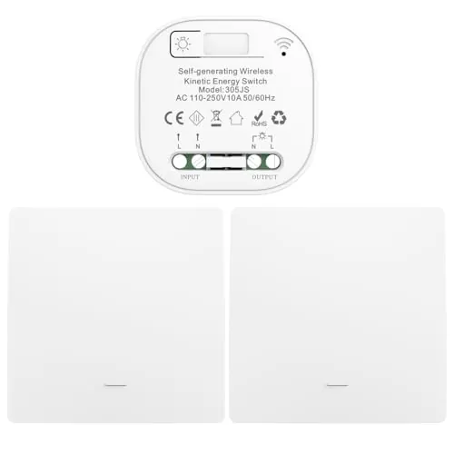 Cerhot 220v interruptores inalambricos autoalimentado cinetico interruptor sin cable sin bateria rf interruptor remoto pulsador inalambrico conmutador luz inalambrico para iluminacion del hogar