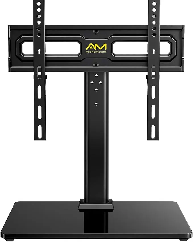 Soporte Giratorio para TV Sobremesa Universal para TV de LCD LED OLED de 24-60 Pulgadas - Soporte Pie de Altura Ajustable, Máxima de 45kg, VESA Máx. de 400x400 mm