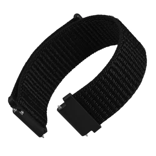 WOCCI 22mm Ajustable Nylon Correa de Reloj para Hombre y Mujer (Negro)