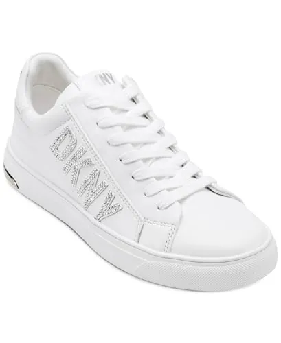 DKNY Adira Rhienstones-Lace Up Sneaker, Zapatillas Mujer, Blanco, 38.5 EU