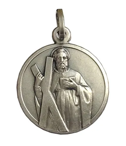 Medalla San Andrés Apóstol Plata Maciza 925 - Las Medallas de Los Patronos